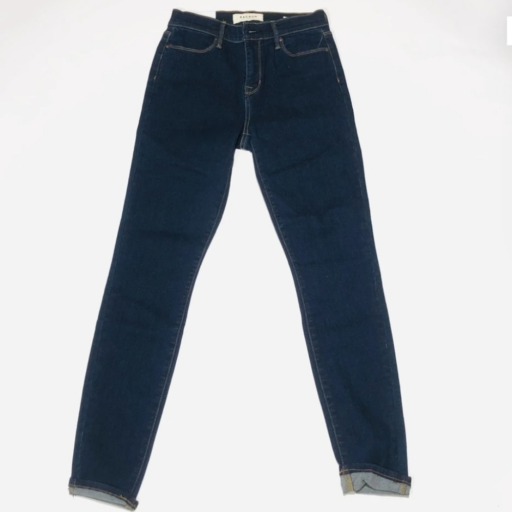 PacSun LA Raw High Rise Jeggings Dark Blue Size 25